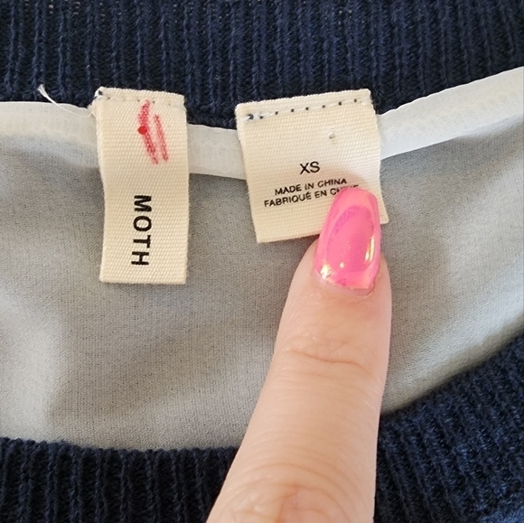 Anthropologie Moth Layered Sleeveless Knit Sweater Vest Top W/ Lace Trim XS. - Picture 7 of 7